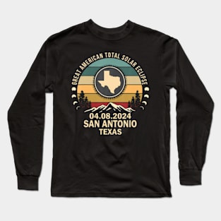 San Antonio Texas Total Solar Eclipse 2024 Long Sleeve T-Shirt